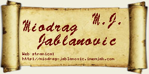 Miodrag Jablanović vizit kartica